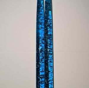 Lucite Blue Candlesticks MCM